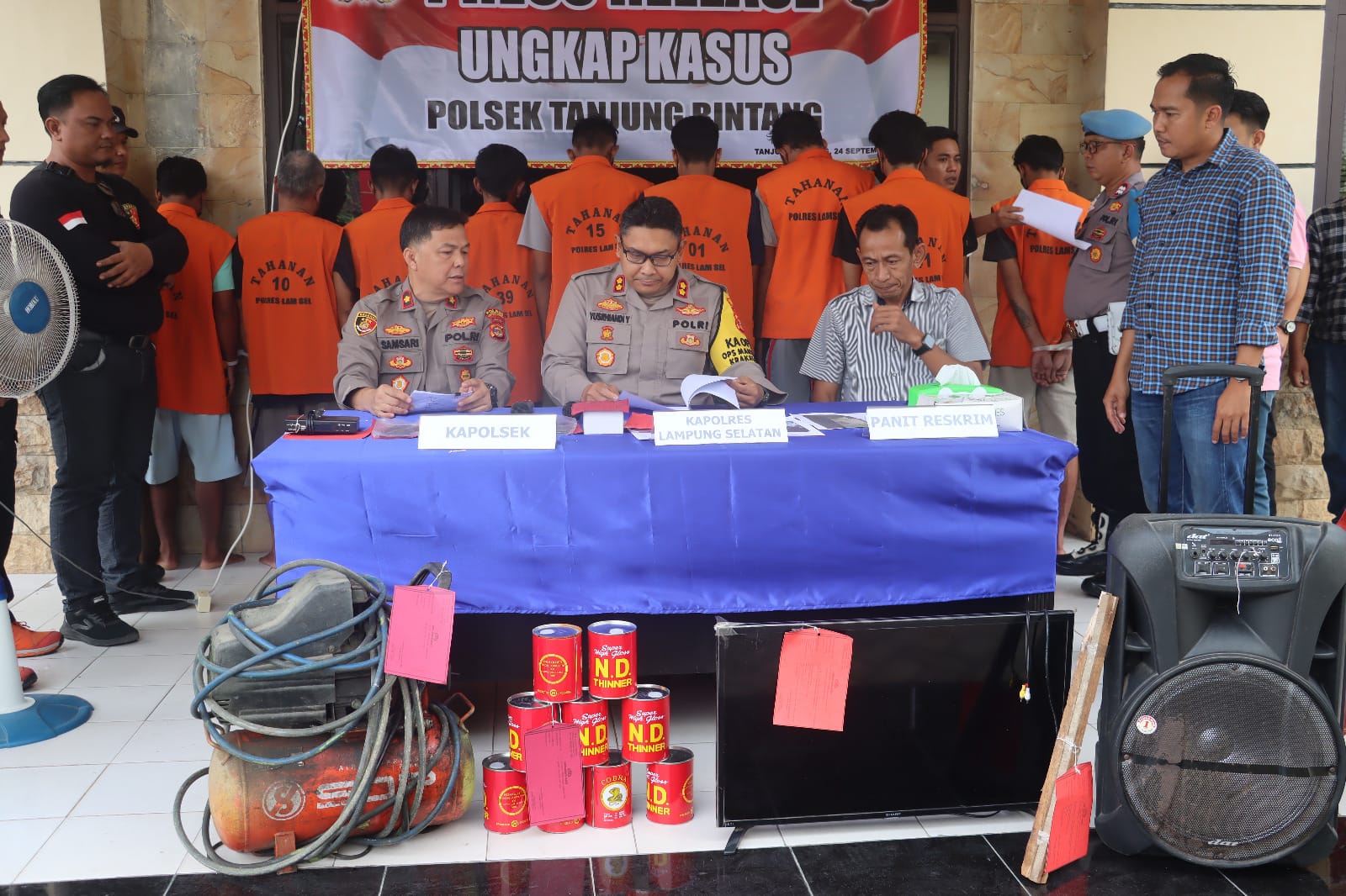 Dalam Waktu 10 Hari Polsek Tanjung Bintang Berhasil Menangkap 9 Pelaku Kejahatan