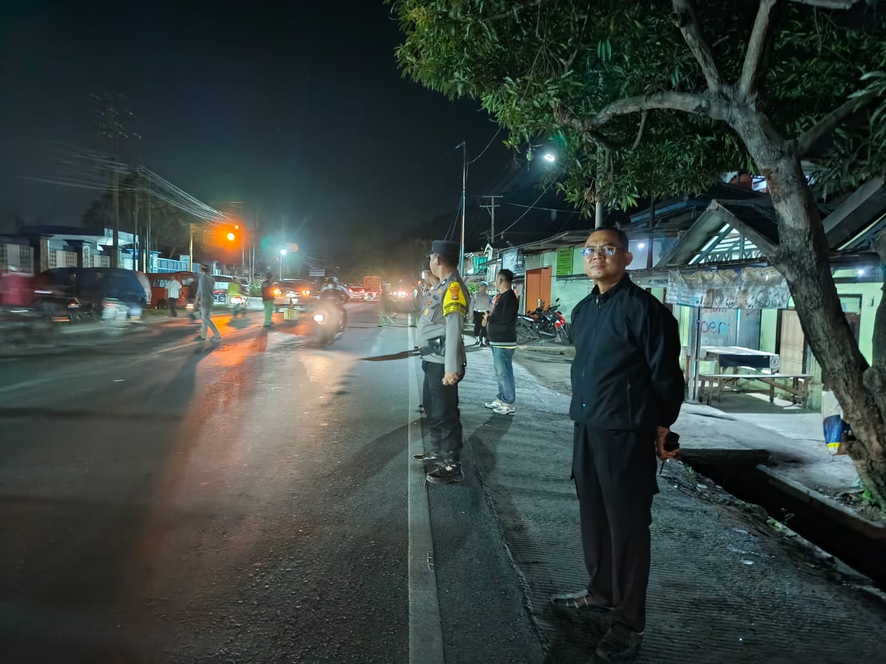 Cegah Bajing Loncat Polsek Panjang Patroli di Sepanjang Jalan Lintas Sumatera