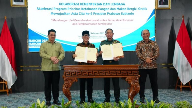Panglima TNI Teken MoU dengan Kemendes dan Badan Gizi Nasional untuk Perkuat Pembangunan Desa dan Ketahanan Pangan
