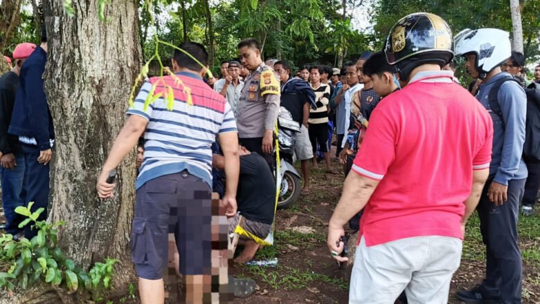 Pria 25 Tahun Ditemukan Tewas di Pohon Asam Pringsewu, Diduga Bunuh Diri